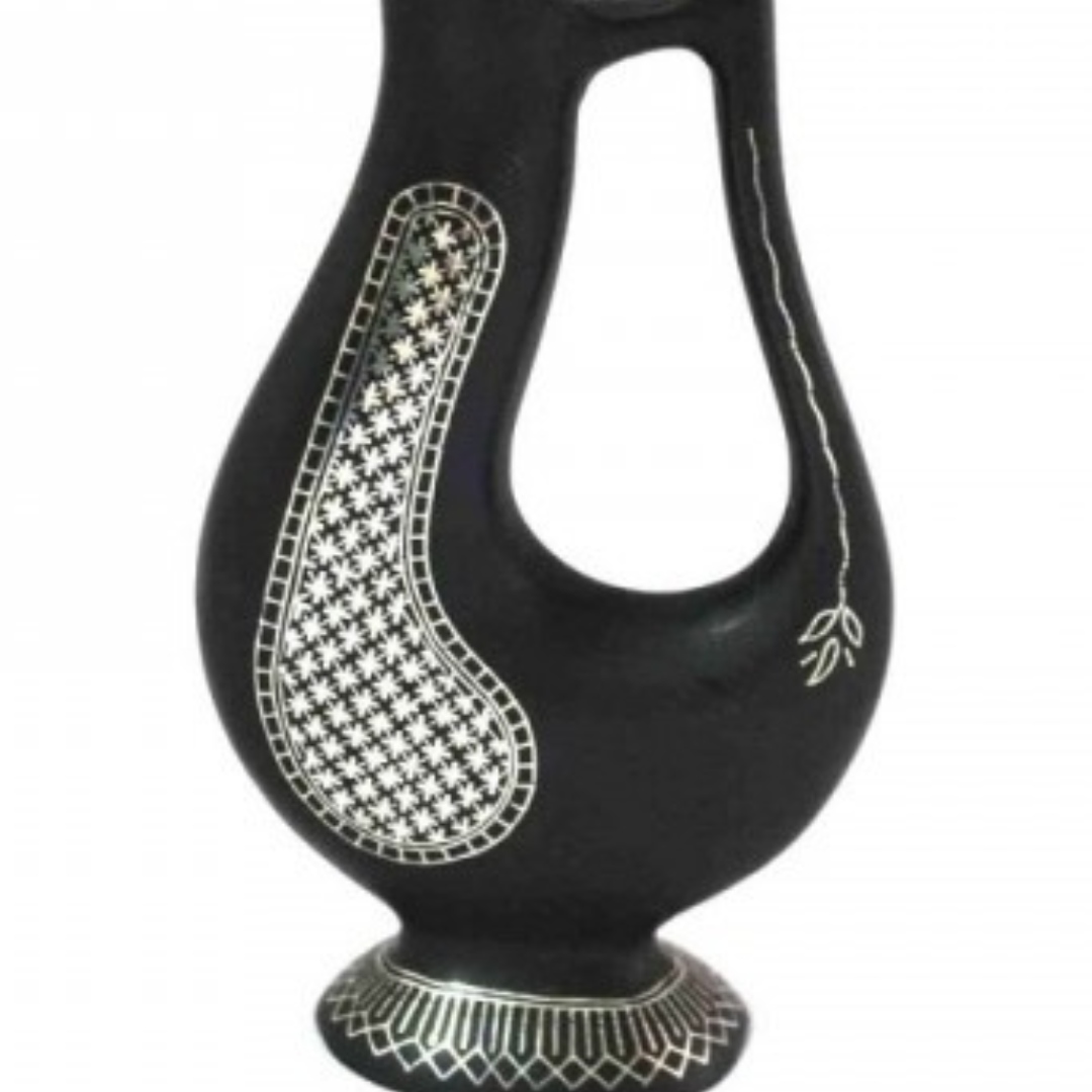 Bidri Silver Inlay Floral Jug 2 | Bidri Work | Bidri Art