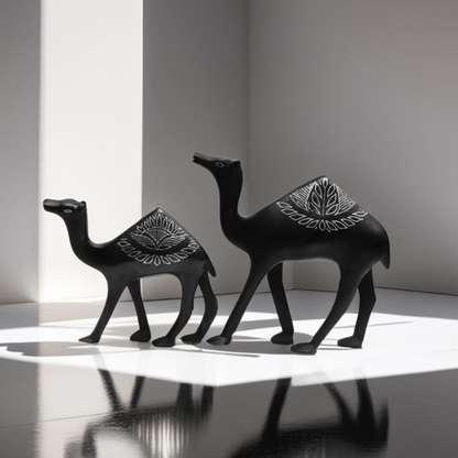 Bidri Silver Inlay Camel Pair | Bidri Work | Bidri Art