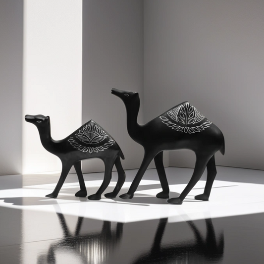 Bidri Silver Inlay Camel Pair | Bidri Work | Bidri Art