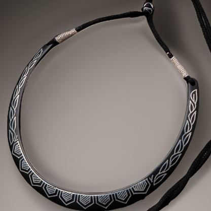 Bidri Silver Inlay Royal Pattern Necklace | Bidri Work | Bidri Art