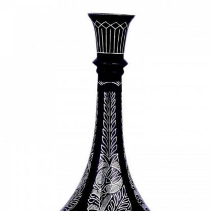 Bidri Silver Inlay Shahnai Flower Vase (9inch) | Bidri Work | Bidri Art