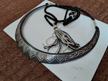 Bidri Silver Inlay Royal Pattern Necklace | Bidri Work | Bidri Art