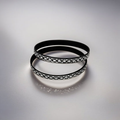 Bidri Silver Inlay Star Work Bangle pair | Bidri Work | Bidri Art