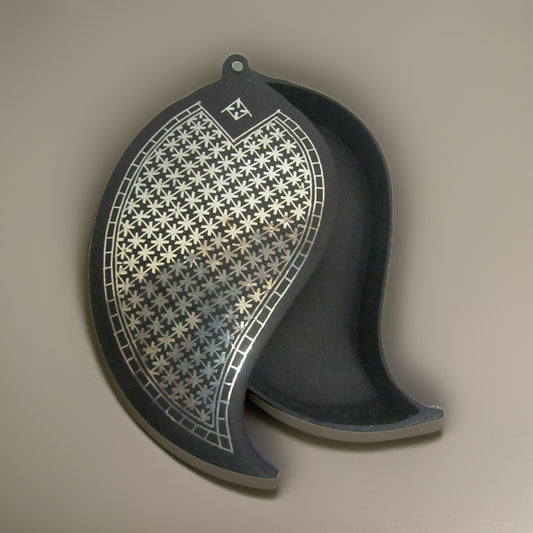 Bidri Silver Inlay Mango Shape Box ( Sindoor Box ) | Bidri Work | Bidri Art