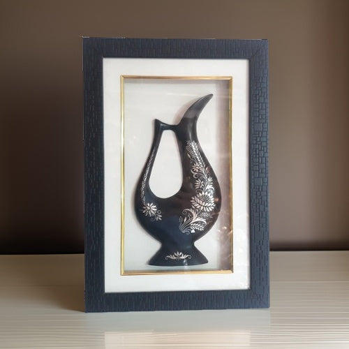 Bidri Silver Inlay Jug Wall Frame Sheet Work | Bidri Work | Bidri Art