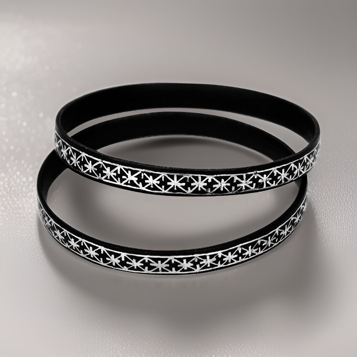 Bidri Silver Inlay Star Work Bangle pair | Bidri Work | Bidri Art