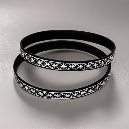 Bidri Silver Inlay Star Work Bangle pair | Bidri Work | Bidri Art