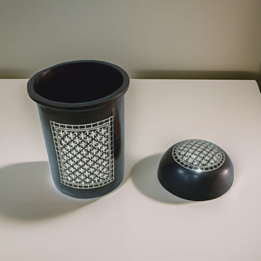 Bidri Silver Inlay Pen Holder and Paper weight Combo | Bidri Work | Bidri Art